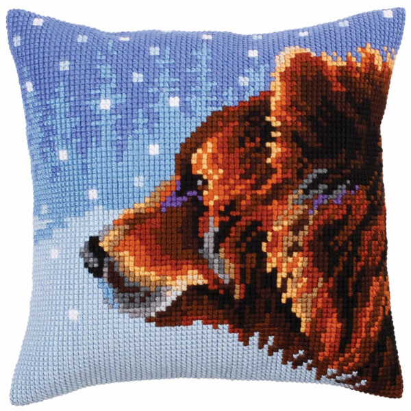 CdA stamped cross stitch kit cushion "Winter animals " 5305, 40x40cm, DIY