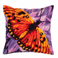 CdA stamped cross stitch kit cushion "Butterfly graphics" 5307, 40x40cm, DIY
