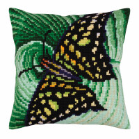 CdA stamped cross stitch kit cushion "Butterfly graphics" 5308, 40x40cm, DIY