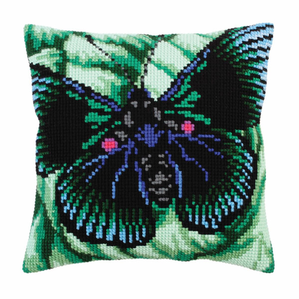 CdA stamped cross stitch kit cushion "Butterfly graphics" 5309, 40x40cm, DIY