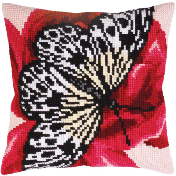 Collection D-Art kruissteekkussen "Butterfly graphics" 5310, 40x40cm, borduurpatroon getekend