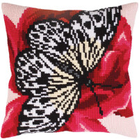 Cuscino in CdA punto croce "Butterfly graphics" 5310, 40x40cm, ricamo disegnato