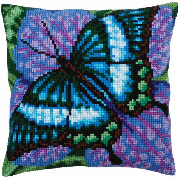 CdA stamped cross stitch kit cushion "Volatic turquoise" 5312, 40x40cm, DIY