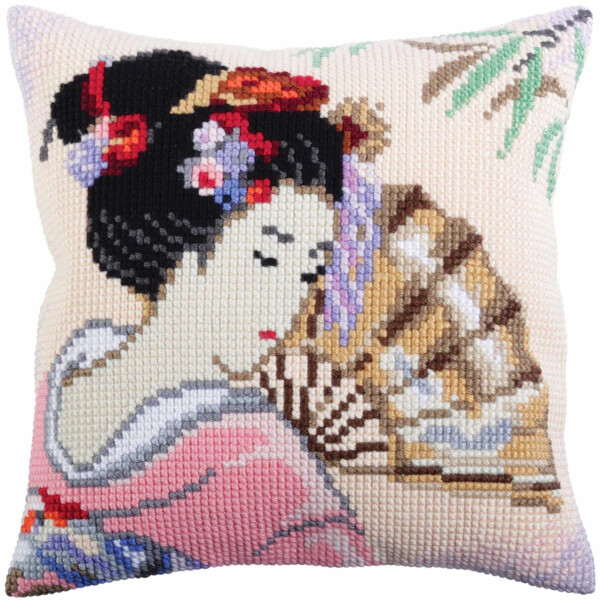 CdA stamped cross stitch kit cushion "Beautiful Japanese" 5316, 40x40cm, DIY
