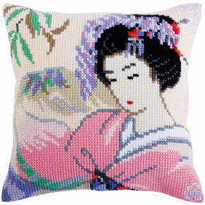 CdA stamped cross stitch kit cushion "Japanese...