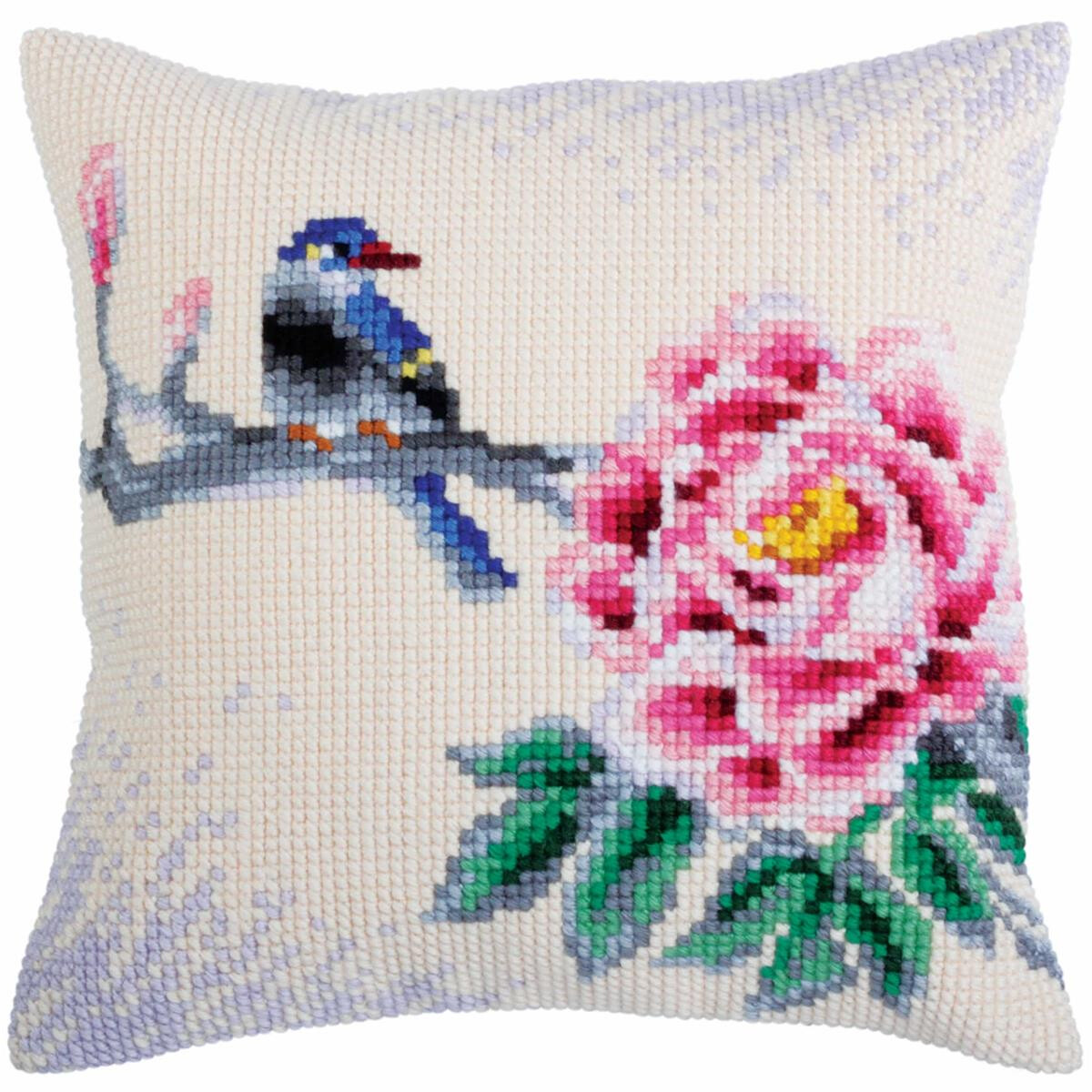 CdA stamped cross stitch kit cushion "Flower and...