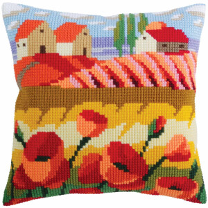CdA stamped cross stitch kit cushion "Poppy...