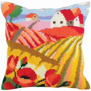 CdA stamped cross stitch kit cushion "Poppy...