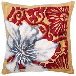 CdA stamped cross stitch kit cushion "White...