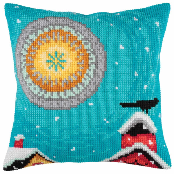 CdA stamped cross stitch kit cushion "Winter sun" 5349, 40x40cm, DIY