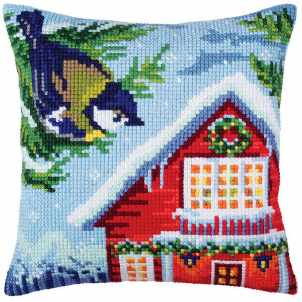 CdA stamped cross stitch kit cushion "Before Christmas" 5351, 40x40cm, DIY