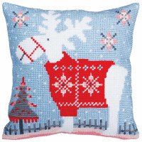 CdA stamped cross stitch kit cushion "Christmas deer " 5356, 40x40cm, DIY