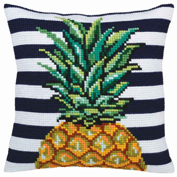 CdA stamped cross stitch kit cushion "Pineapple" 5359, 40x40cm, DIY
