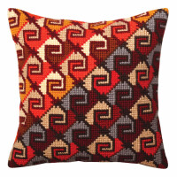 CdA stamped cross stitch kit cushion "Peruvian ornament" 5368, 40x40cm, DIY