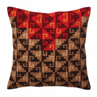 CdA stamped cross stitch kit cushion "Peruvian ornament" 5369, 40x40cm, DIY