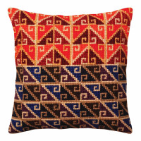 CdA stamped cross stitch kit cushion "Peruvian ornament" 5371, 40x40cm, DIY