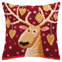 CdA stamped cross stitch kit cushion "Christmas gingerbreads" 5390, 40x40cm, DIY
