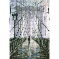 ensemble de points de croix rto "Brooklyn Bridge" c312, motif de chiffres, 9x13,5 cm