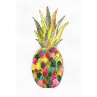 ensemble point de croix rto "Bijoux ananas" c319, motif numéroté, 6x13,5 cm