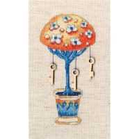 RTO counted Cross Stitch Kit with plywood form "Topiary - tree of happiness" CBE9014, 6,5x13 cm, DIY