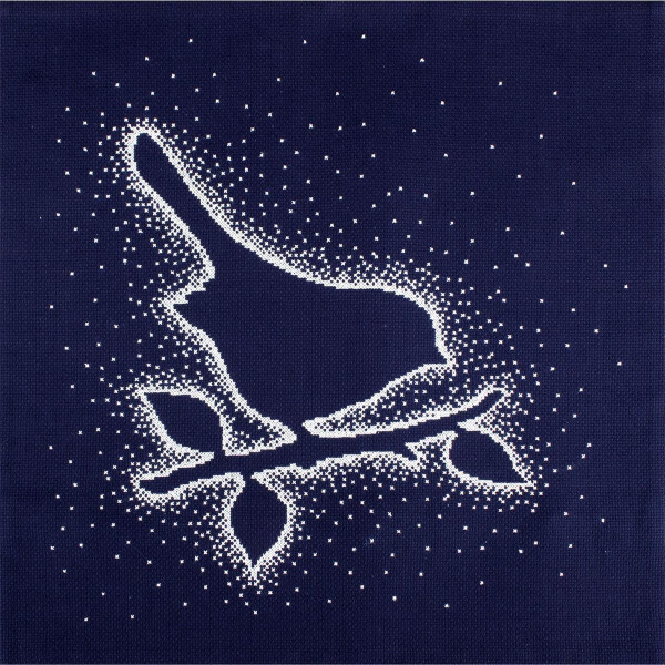 RTO counted Cross Stitch Kit cushion "Snow silver. Bird" CU014, 40x40 cm, DIY