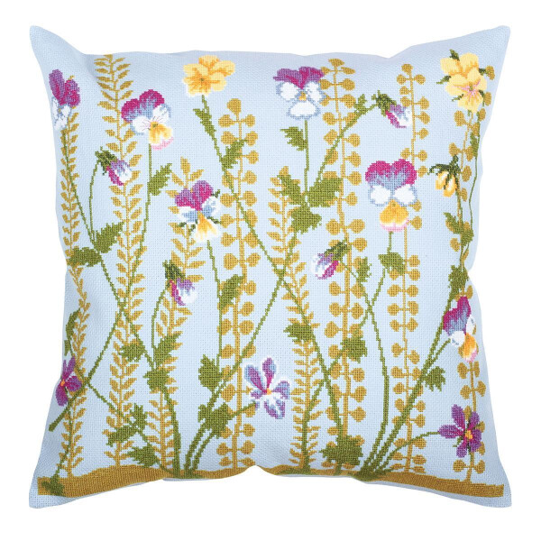 RTO counted Cross Stitch Kit cushion "Forest violets" CU033, 40x40 cm, DIY