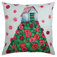 RTO counted Cross Stitch Kit cushion "Petals flying in transparent air" CU044, 40x40 cm, DIY