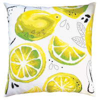 RTO counted Cross Stitch Kit cushion "Yellow lemons" CU054, 40x40 cm, DIY