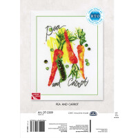 RTO stamped Cross Stitch Kit "Paint by Threads - Pea and carrot" DT-C009, 15x21 cm, DIY