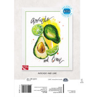 rto Kruissteek set "Schilderen met garen - avocado en kalk" dt-c011, borduurmotief getekend, 15x21 cm