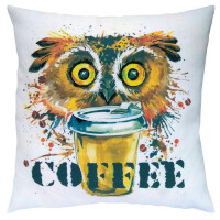 RTO stamped Satin Stitch Stitch Kit cushion "Coffee" DT-M021, 40x40 cm, DIY
