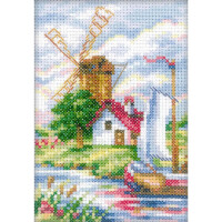 RTO counted Cross Stitch Kit "Holland Landscape" EH310, 9x13 cm, DIY