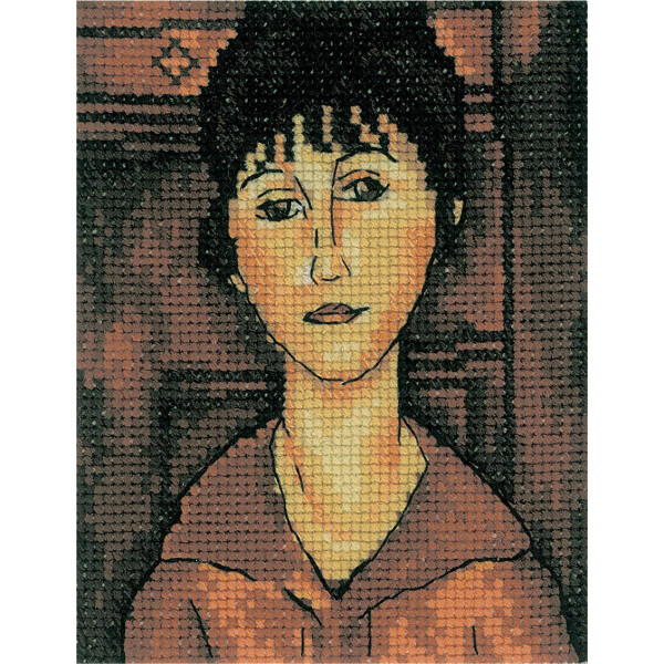 RTO counted Cross Stitch Kit "Portrait of girl" EH337, 10x13 cm, DIY