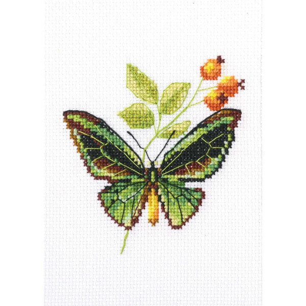 RTO counted Cross Stitch Kit "Briar and butterfly" EH363, 8,5x9 cm, DIY