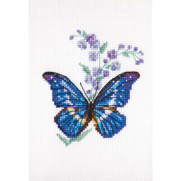 rto kruissteek set "Polemonium en vlinder" eh364, telpatroon, 8,5x9,5 cm