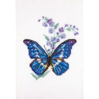 RTO counted Cross Stitch Kit "Polemonium and butterfly" EH364, 8,5x9,5 cm, DIY