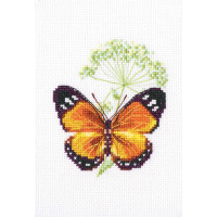 rto kruissteek set "Karwij en vlinder" eh365, telpatroon, 8,5x9,5 cm