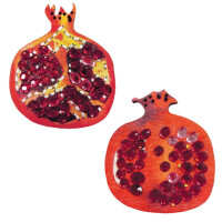 RTO stamped Embroidery Kit plywood board "Juicy fruits" EHW017, 7.4x8.3 cm, DIY