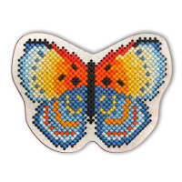RTO Set punto croce su piastra di legno "Butterfly" ehw022, motivo di ricamo disegnato, 7,3x7,3 cm