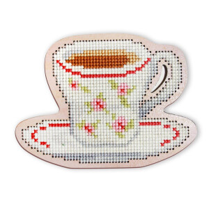 RTO stamped Cross Stitch Kit plywood board "Cup of...