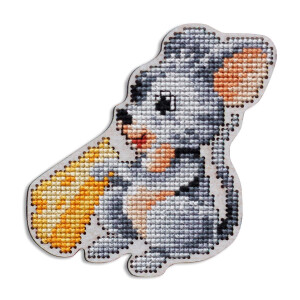 RTO stamped Cross Stitch Kit plywood board "Mouse...