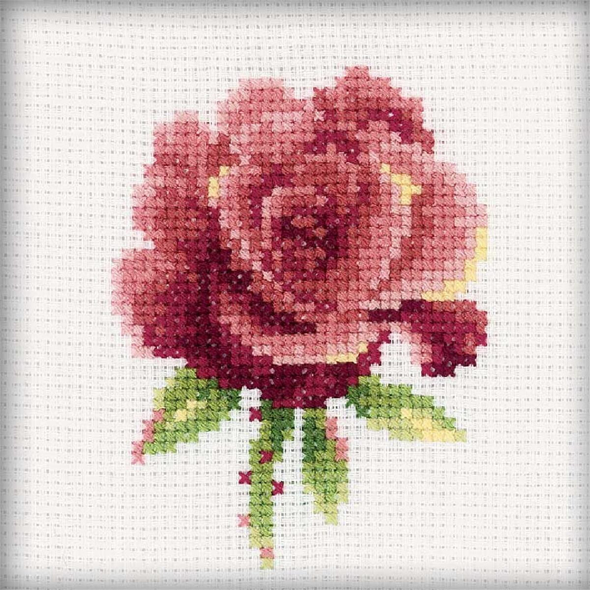 RTO counted Cross Stitch Kit "Red Rose" H168,...