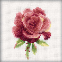 RTO counted Cross Stitch Kit "Red Rose" H168, 10x10 cm, DIY