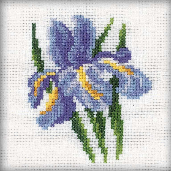 RTO counted Cross Stitch Kit "Iris" H172, 10x10 cm, DIY