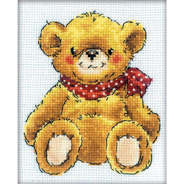RTO counted Cross Stitch Kit "Teddy-bear" H192, 10,5x13 cm, DIY