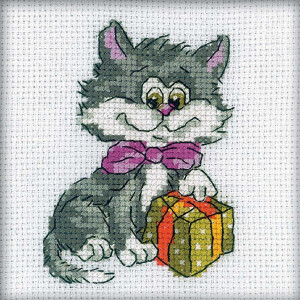 rto kruissteek set "Kitty met cadeau" h203,...