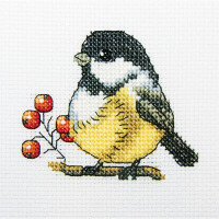 RTO counted Cross Stitch Kit "Chickadee" H219, 10x10 cm, DIY