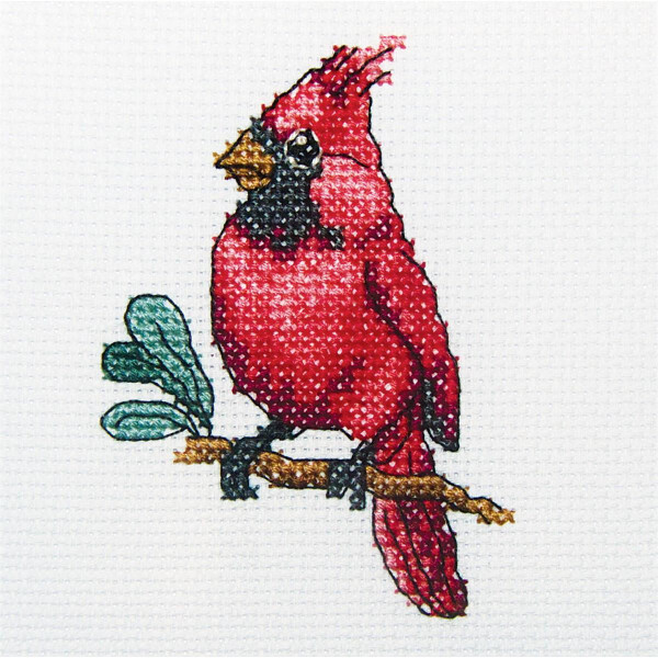 RTO counted Cross Stitch Kit "Kardinal bird" H220, 10x10 cm, DIY
