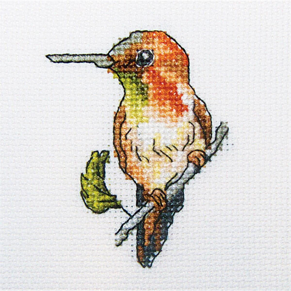 RTO counted Cross Stitch Kit "Hummingbird" H221, 10x10 cm, DIY