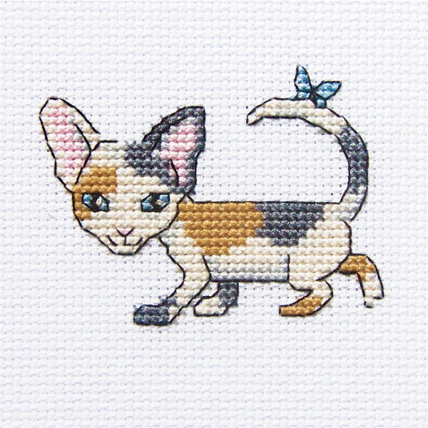 RTO counted Cross Stitch Kit "Curious Lucy" H230, 8x8 cm, DIY